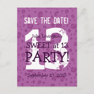 Save the Date Sweet at at 13 Birthday Party V03B1 Ankündigungspostkarte