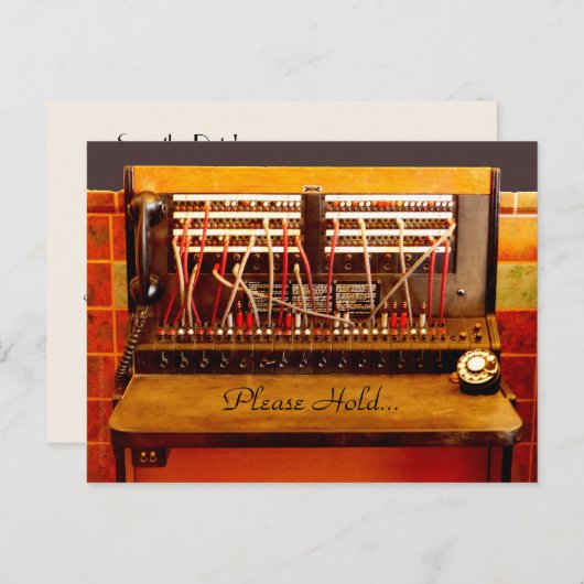 Save the Date Switchboard 25-jähriges Party Ankündigungspostkarte (Vorne/Hinten)