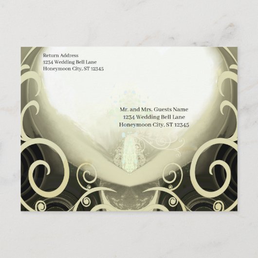 Save the Date - Tan Cala Lily mit Wirbel Ankündigungspostkarte (Rückseite)