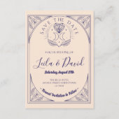 Save the Date Tarot Moon Crystal Hearts Wedding Begleitkarte (Vorderseite)