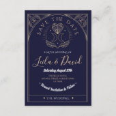 Save the Date Tarot Moon Crystal Hearts Wedding Begleitkarte (Vorderseite)