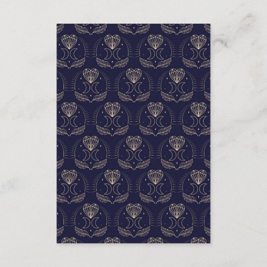 Save the Date Tarot Moon Crystal Hearts Wedding Begleitkarte (Rückseite)