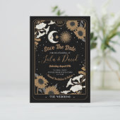 Save the Date Tarot Sun Moon Aligned Wedding Begleitkarte (Stehend Vorderseite)