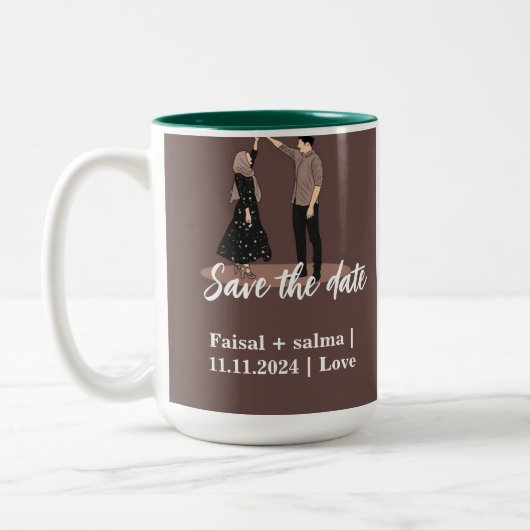 Save the Date Tasse (Links)