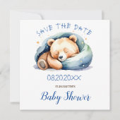 Save the Date Teddy Bear Baby Dusche Einladung (Vorderseite)