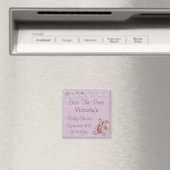 Save the Date Teddy Bear Baby Girl Dusche Magnet (In Situ (Geschirrspüler))