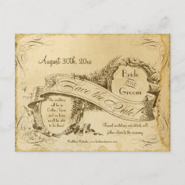 Save the Date - Tee aus festem Jahrgang 1 Ankündigungspostkarte