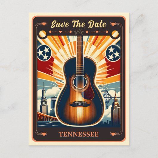 Save The Date | Tennessee Einladung Postkarte (Vorderseite)
