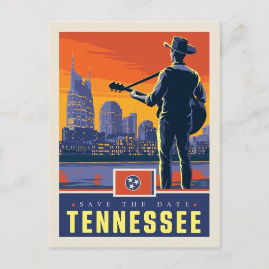 Save The Date | Tennessee Einladungspostkarte (Vorderseite)