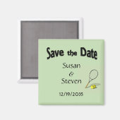 Save the Date Tennis Theme Wedding Magnet (Vorderseite/Rückseite)