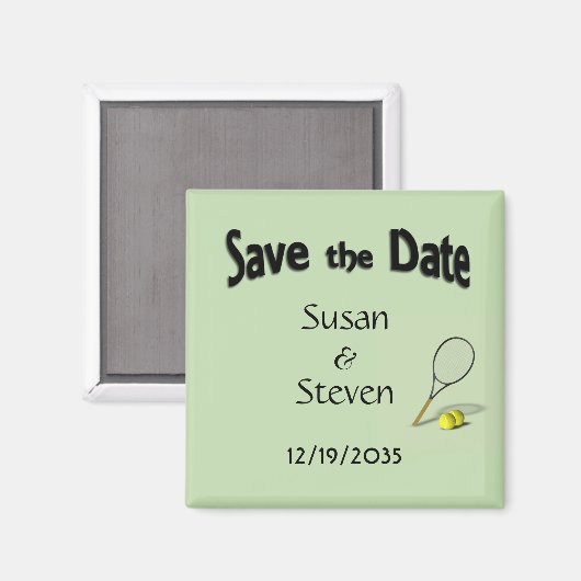 Save the Date Tennis Theme Wedding Magnet (Vorderseite/Rückseite)