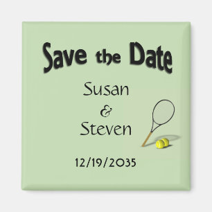 Save the Date Tennis Theme Wedding Magnet