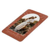 Save the Date Terracotta Botanisch mit Arch-Foto Magnet (Linke Seite)