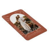 Save the Date Terracotta Botanisch mit Arch-Foto Magnet (Rechte Seite)