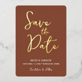 Save the Date Terracotta Gold Wedding Folieneinladung