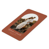 Save the Date Terracotta mit Arch-Foto Magnet (Linke Seite)