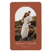 Save the Date Terracotta mit Arch-Foto Magnet (Vertikal)