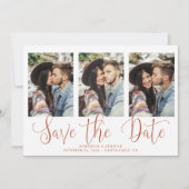 Save the Date Terracotta Mustertypografie-Foto (Vorderseite)