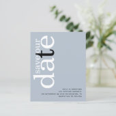 Save the Date Text des Blue QR-Codes (Stehend Vorderseite)