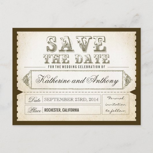 Save the Date Tickets - Postkarten (Vorderseite)
