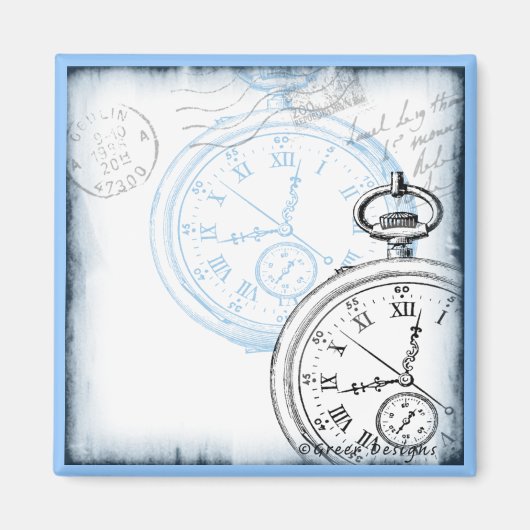 Save the Date Timepiece Pocketwatdesign Magnet (Vorne)