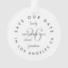 Save the Date Tinted Day Black Names typografisch Ornament