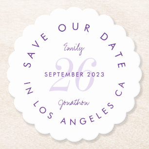 Save the Date Tinted Day Lila typografisch Untersetzer