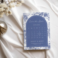 Save the Date Toile French Blue Garden