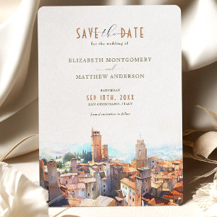 Save the Date Toskana Wedding San Gimignano Italie Einladung