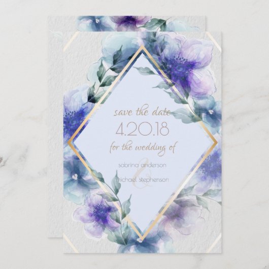 Save The Date | Transparente Blume (Vorne/Hinten)