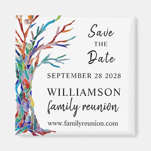 Save the Date Tree Family Wiedersehen Magnet (Vorne)