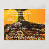 Save the Date Tree Roots of Liebe Ankündigungspostkarte (Rückseite)