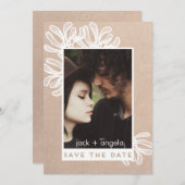 Save the Date trendige und moderne Foto Craft Card (Vorne/Hinten)