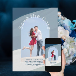 Save the Date Trending | Foto Dusty Blue Streifen Einladung