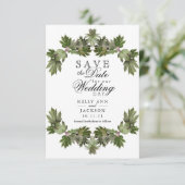 Save the Date - Trendy Green Leaf Swags (Stehend Vorderseite)
