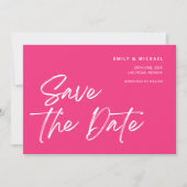 Save the Date Trendy Pink & White Flamingo Custom (Vorderseite)