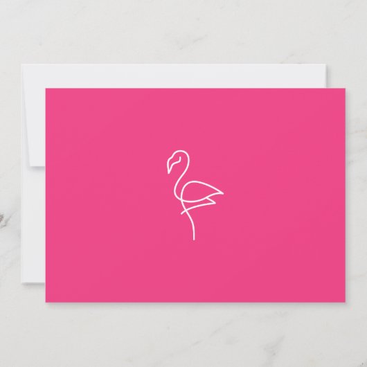 Save the Date Trendy Pink & White Flamingo Custom (Rückseite)