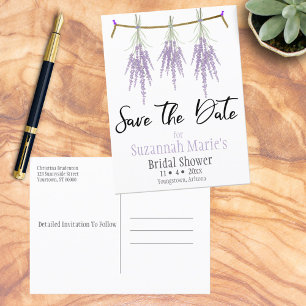 Save the Date Triple Lavender Blume Paket Ankündigungspostkarte