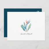 Save the Date Tropenfarbe Postkarte (Vorne/Hinten)