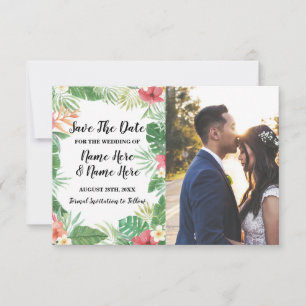 Save the Date Tropical Aloha Floral Blume Foto