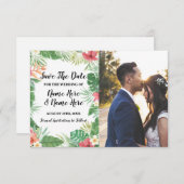 Save the Date Tropical Aloha Floral Blume Foto (Vorne/Hinten)