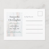 Save the Date Tropical Monstera Foto Wedding Ankündigungspostkarte (Rückseite)