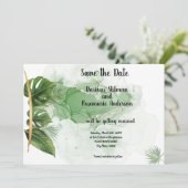 Save the Date Tropical Palm Einladung (Stehend Vorderseite)