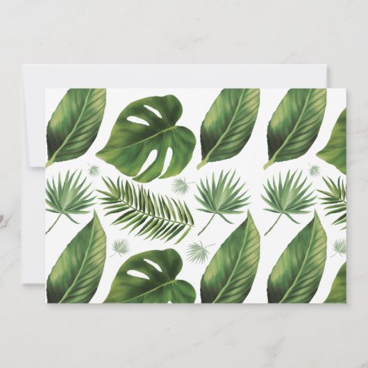 Save the Date Tropical Palm Einladung (Rückseite)