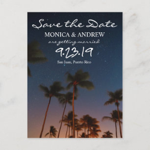 Save the Date Tropical Palm Tree Postcard Feiertagspostkarte