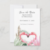 Save the Date Tropical Pink Flamingo Wedding (Vorderseite)