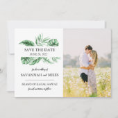 Save the Date tropische Fotokarte Ankündigung (Vorderseite)