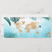 Save the Date Tropischer Ananas-Boarding-Pass Einladung (Rückseite)