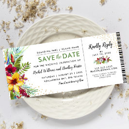 Save the Date Tropischer Boarding Pass