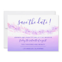 Save the Date Tropischer Ozean Rosa Wellen Kobalt 